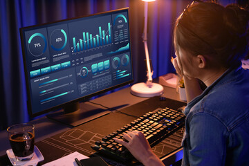 Business data dashboard provide business intelligence analytic for marketing strategy planning...