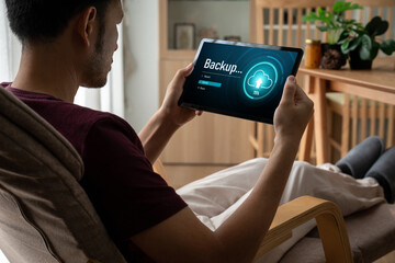 Backup Storage Data Internet Technology Business concept. Database storage cloud technology file...