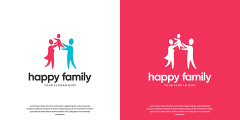 family interaction, play together, parenting, family leader, graphic design template.