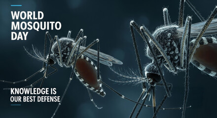 Microscopic Mosquito: Research and Prevention - A detailed microscopic view of mosquitos highlights the urgent need for research and preventative measures against mosquito-borne diseases like malaria.