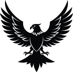  eagle silhouette, wings open, strong flight
