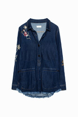 Chemise en jean avec broderies