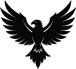  eagle silhouette, wings open, strong flight
