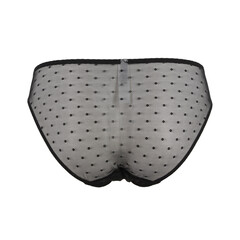 Culotte en dentelle vue de dos sur fond blanc