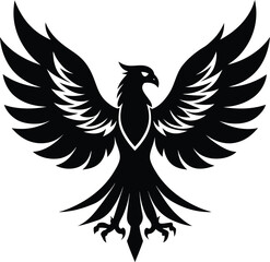  eagle silhouette, wings open, strong flight
