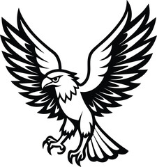  eagle silhouette, wings open, strong flight
