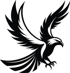  eagle silhouette, wings open, strong flight
