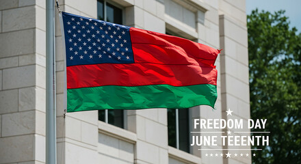 Juneteenth Freedom Day Flag Flying Outdoor Celebrating Emancipation
