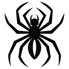 Black spider silhouette vector illustration perfect for halloween decorations and spooky designs