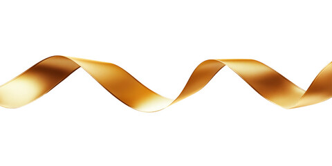 gold ribbon for gift box decoration on a white background