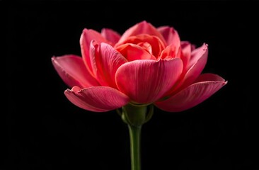 Pink flower on a black background