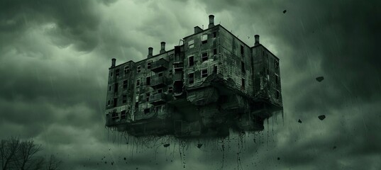Fototapeta premium Mysterious ancient ruins suspended in the air, defying gravity and time s passage
