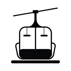 Obraz premium Chairlift silhouette vector, chairlift silhouette bundle 