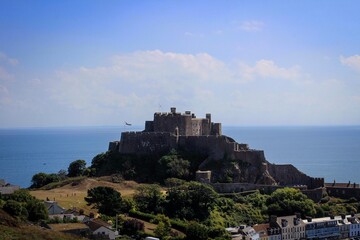 Mont Orgueil castle view, Bailwick of Jersey, Channel Islands