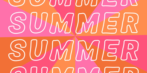 Abstract summer banner in trendy bright colors with text. Season vector background for promotion, poster, card, invitation, discount and cover.