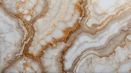 Abstract artistic display of marble stone with fluid brown veining patterns