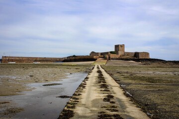 Fort of Saint Aubin view by low tide, Bailwick of Jersey, Channel Islands 