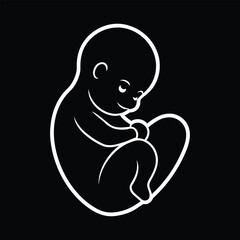 Fototapeta premium Fetus icon of human child with placenta 