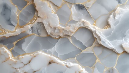 Delicate Gray Onyx Stone Background with Golden Veins Artistic Rendering