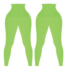 Green tight pants leggings. vector illustration