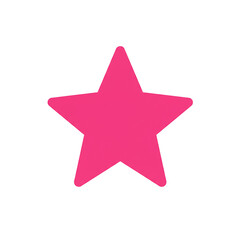"Pink Star Icon – Bold Flat Five-Pointed Symbol on Transparent Background"