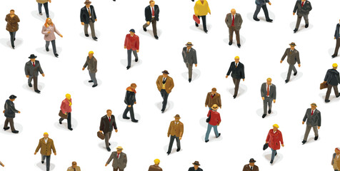 手描きイラスト　人々　いろいろな年代の老若男女のセット