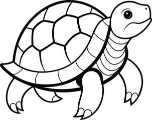  turtle silhouette, domed shell, slow walk

