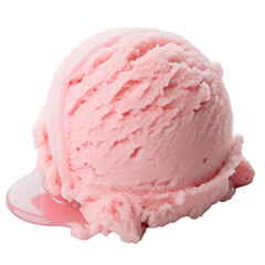 Cotton Candy Ice Cream Scoop Isolated on Transparent Background