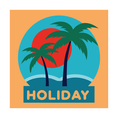 Tropical Beach Holiday Travel Poster
