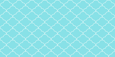 Seamless cloud pattern with wavy lines. Retro abstract background.