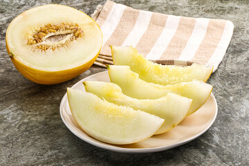 Sweet juicy ripe melon slices