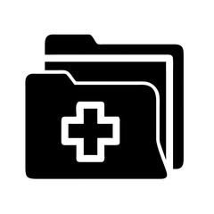 Fototapeta premium Medical records folder icon for healthcare documentation and patient information management system design on transparent background