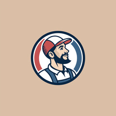 Man in Cap Icon Badge Emblem: An emblem featuring a man wearing a cap, perfect for sports teams and Esports organizations.