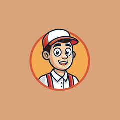 Man in Cap Icon Badge Emblem: An emblem featuring a man wearing a cap, perfect for sports teams and Esports organizations.