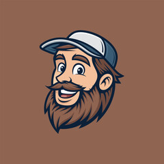 Man in Cap Icon Badge Emblem: An emblem featuring a man wearing a cap, perfect for sports teams and Esports organizations.