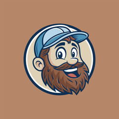 Man in Cap Icon Badge Emblem: An emblem featuring a man wearing a cap, perfect for sports teams and Esports organizations.
