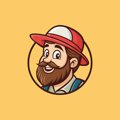 Man in Cap Icon Badge Emblem: An emblem featuring a man wearing a cap, perfect for sports teams and Esports organizations.