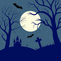 Purple Cemetery halloween background banner