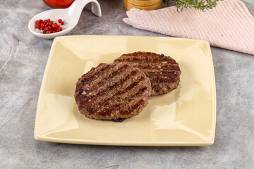 Grilled beef burger cutlet minced meat