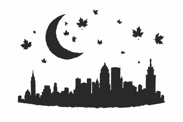Obraz premium city skyline vector illustration