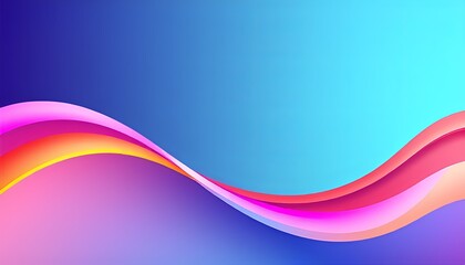 Vibrant abstract background with smooth, colorful waves in pink, purple, orange, and red on a gradient blue backdrop. Modern, dynamic design perfect for presentations, web, or print