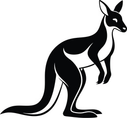  kangaroo silhouette, jumping pose, wild tail
