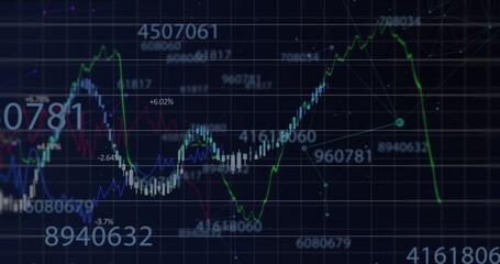 Image of digital data processing over dark background