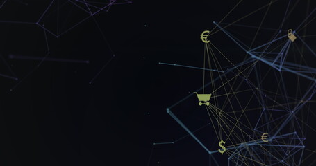 Image of network of connections with icons