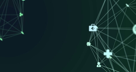 Image of network of connections over dark background