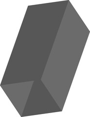 Tall prism with faceted surfaces reveals angular contours and elevated structural design.