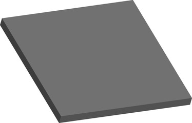 Framed geometric block features a top-heavy edge to highlight perspective and contour weight.