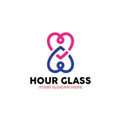 hour glass logo design vector