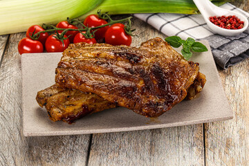 Tasty roasted pork ribs with spices