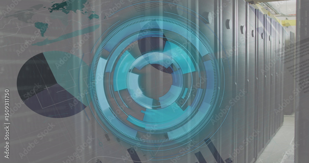 Poster image of scope scanning and data processing over server room